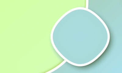 3d abstract oval shape bubble on sky blue background. banner template design. green background. social media post. modern digital communication platforms. Minimal geometric shapes and lines. ads
