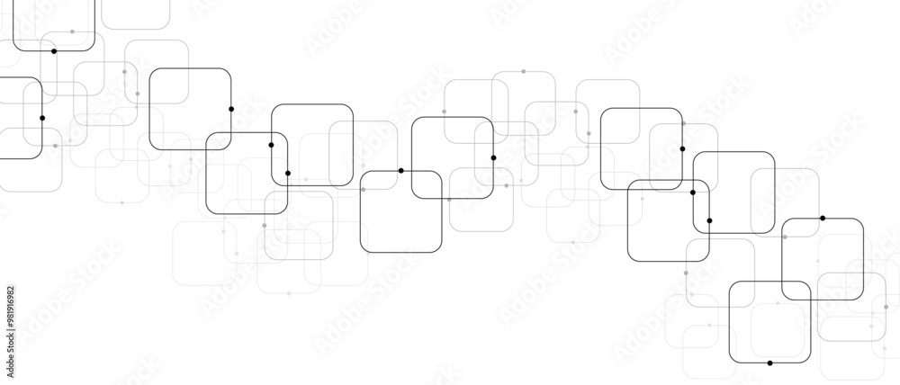 Poster Vector white graphic background dots with connections technologies and sharing data as abstract concept.