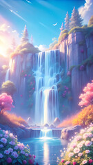 Obraz premium Waterfalls in fantastic colours