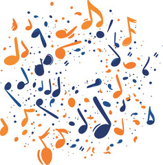 Burst of Colorful Music Notes