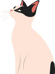 Minimalist Black and White Cat