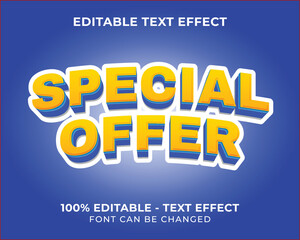 Editable text effect special offer 3D text effect with blue background