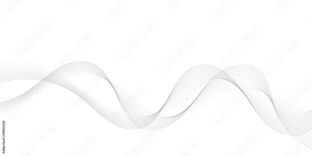 Leinwandbilder Abstract grey, white smooth element swoosh speed wave modern stream background. Wave with lines created using blend tool. Abstract frequency sound wave lines and twisted curve lines background.	
