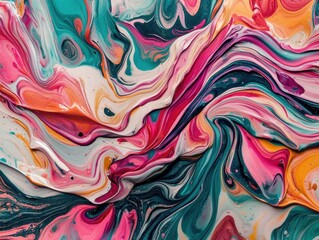 vibrant abstract fluid art painting