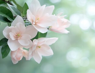 Delicate pink flowers in soft focus