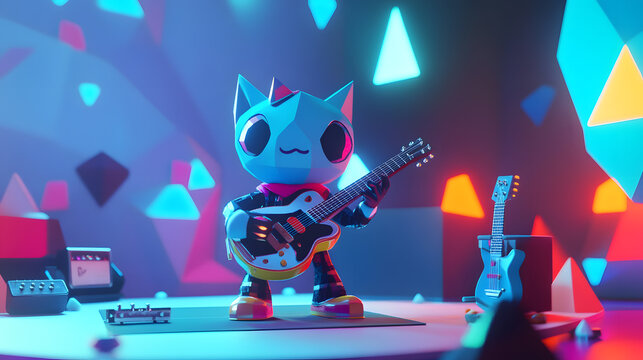 A cute monster dot black eyes, and a cheerful smile playing cute model pastel colour style ,each monster play music ,drum, trampet ,guitar, Violin ,Flute,Saxophone,Trombone,Piano pastel copyspace.

