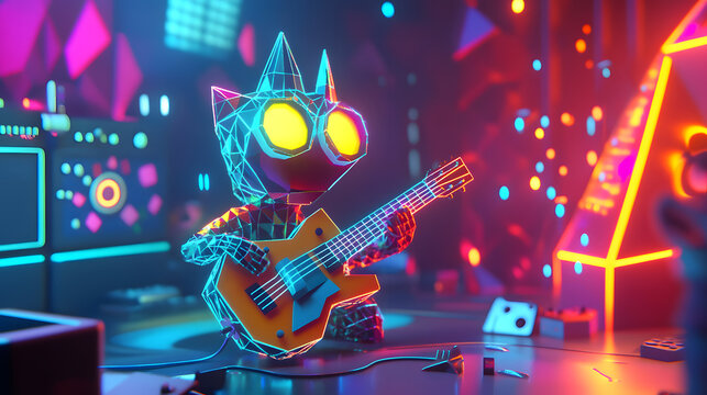 A cute monster dot black eyes, and a cheerful smile playing cute model pastel colour style ,each monster play music ,drum, trampet ,guitar, Violin ,Flute,Saxophone,Trombone,Piano pastel copyspace.

