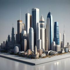 Naklejka premium The Future of Architecture A Modern Skyline