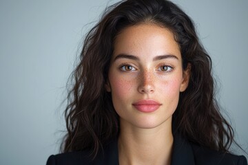 Fototapeta premium portrait of a young woman with dark curly hair