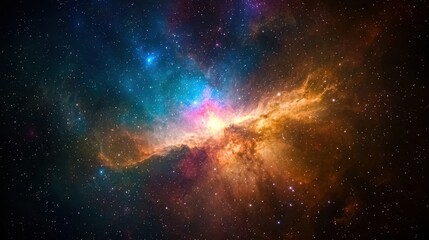 Fototapeta premium Cosmic Nebula with Stars and Galaxies in Deep Space