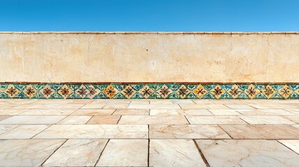 Ornamental Wall and Tile Floor