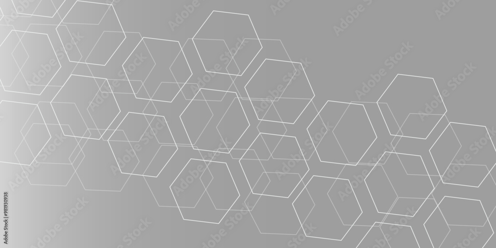 Poster abstract grey 3d hexagonal shape structure futuristic background. modern simple style hexagonal grap