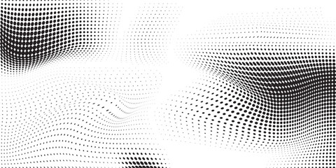 Abstract white and grey gradient circle background with halftone dots decoration.