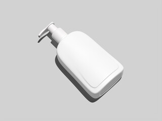 3D Blank Cosmetic Containers Mockup of Liquid Soap Pump Bottles