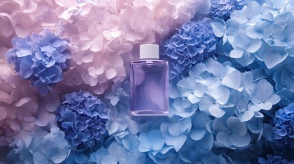 Floral spring bath salt and soap pattern in pink and purple, perfect for wedding decoration or as a beautiful card