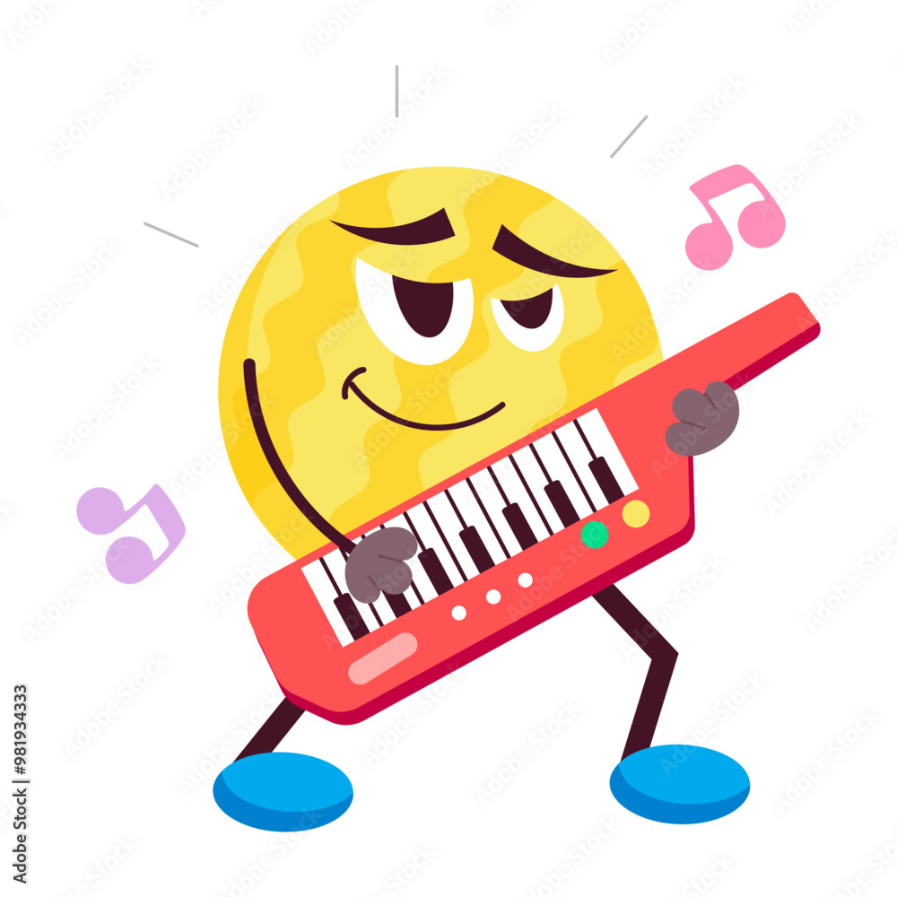 Canvas Prints A flat style sticker of music concert emoji 

