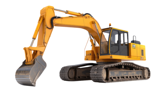 excavator on a white transparent background - Powered by Adobe