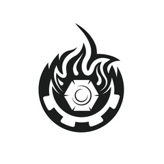 coal fire logo icon vector concept design template