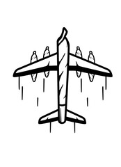 Weed Plane | Weed Joint Airplane | 420 | Cannabis Plane | Airplane | Rolling Blunt | Kush Life | Marijuana Addiction | Original Illustration | Vector and Clipart | Cutfile and Stencil
