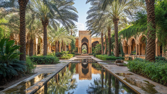 Islamic Architecture Garden with Water: A Serene Oasis of Tradition and Beauty