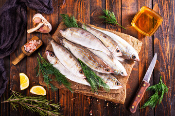 Sea delicacies. Fresh seafood. Fish Grouper