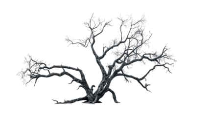 tree without leaves on white transparent background