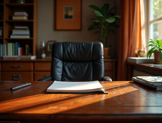 modern  director's desk office . Generative AI