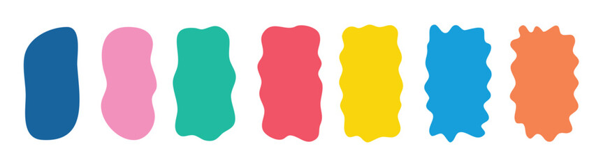 Organic shapes Hand drawn rectangle set for social media stories. Quote empty minimalist frames blank template set. Isolated text box.