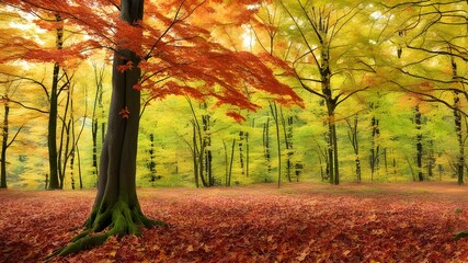 Fototapeta premium forest with autumn