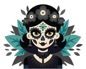 Mexican Day of the dead holiday. day of the dead. Marigolds and flickering candles, embodying remembrance and celebration. dead day dia de los Muertos holiday. Adobe vector stock. EPS 10.