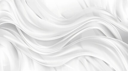 Obraz premium Abstract White Background, Smooth Wavy Silk Fabric Texture, Luxurious Satin Material, Elegant Drapes