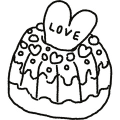 Fototapeta premium Cute food illustration clipart black and white line