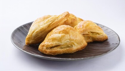 Malaysian Food, Curry Puff on white background isolated.