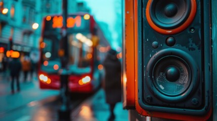 Public Announcement System: A speaker setup used to deliver announcements about bus schedules, delays, and other essential information for passengers at the station.
