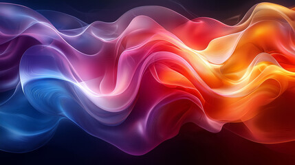 Obraz premium Abstract wallpaper featuring swirling colors and shapes in reds, oranges, blues, and yellows. The design includes flowing curves, smooth edges, and intricate details with high resolution and sharp foc