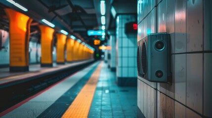 Public Announcement System: An audio system that broadcasts announcements regarding bus schedules, delays, and relevant updates for passengers at the station.
