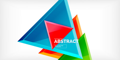 Abstract background - glossy triangles. Vector Illustration For Wallpaper, Banner, Background, Card, Book Illustration, landing page