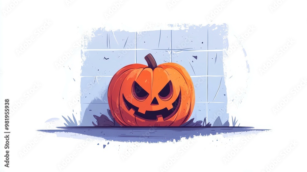 Poster Bright and fun pumpkin art, perfect for Halloween festivities, featuring a joyful design that enhances seasonal decor.