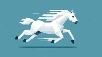 Experience an enchanting animation depicting a graceful white horse in twelve vivid poses, each full of life and detail.