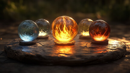 Fire energy crystal balls