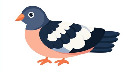 Obraz premium Colorful and lively pigeon animation, blending classic style with contemporary textures, ideal for stickers and artistic ventures.