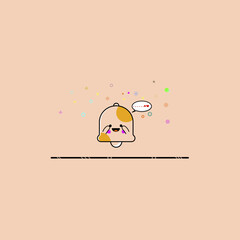 Notification Bell Icon with cute cartoon style