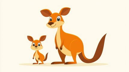 This delightful vector art of a kangaroo showcases smooth lines and a polished look, perfect for modern styles.
