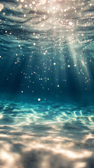 Ocean Sparkle Sunlight Filtering through Tranquil Waters Underwater Scene