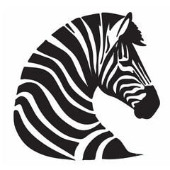 hand drawn black and white stripe of zebra