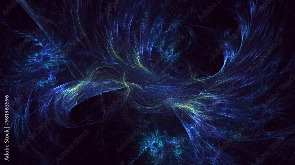 Fototapete 3d manual rendering abstract fractal polygon background. its not ai generatd illustration.