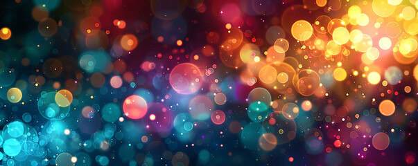 Naklejka premium Soft Focus Circular Bokeh Lights Colorful Abstract Pattern