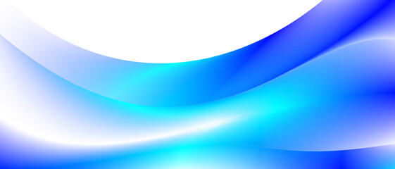 Shiny blue glowing wave abstract design element transparent background