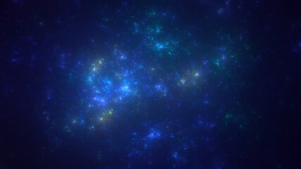 Fototapeta premium 3D rendering abstract blue fractal light background. Its not AI Generatd illustration.