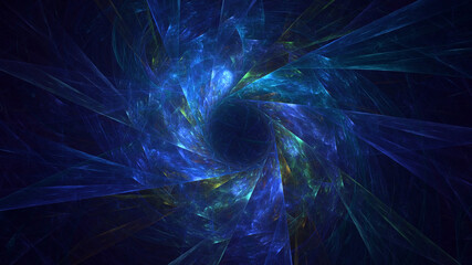 3D rendering abstract blue fractal light background. Its not AI Generatd illustration.